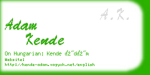 adam kende business card